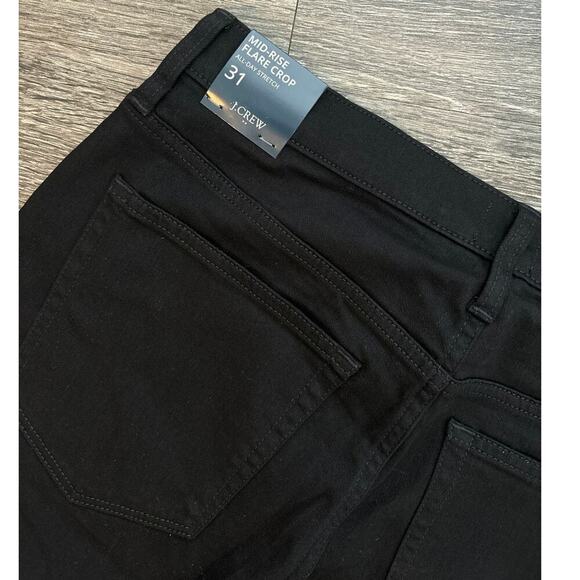 NWT J.Crew Mid Rise Flare Crop Jean In Black Size 31 - Picture 6 of 6